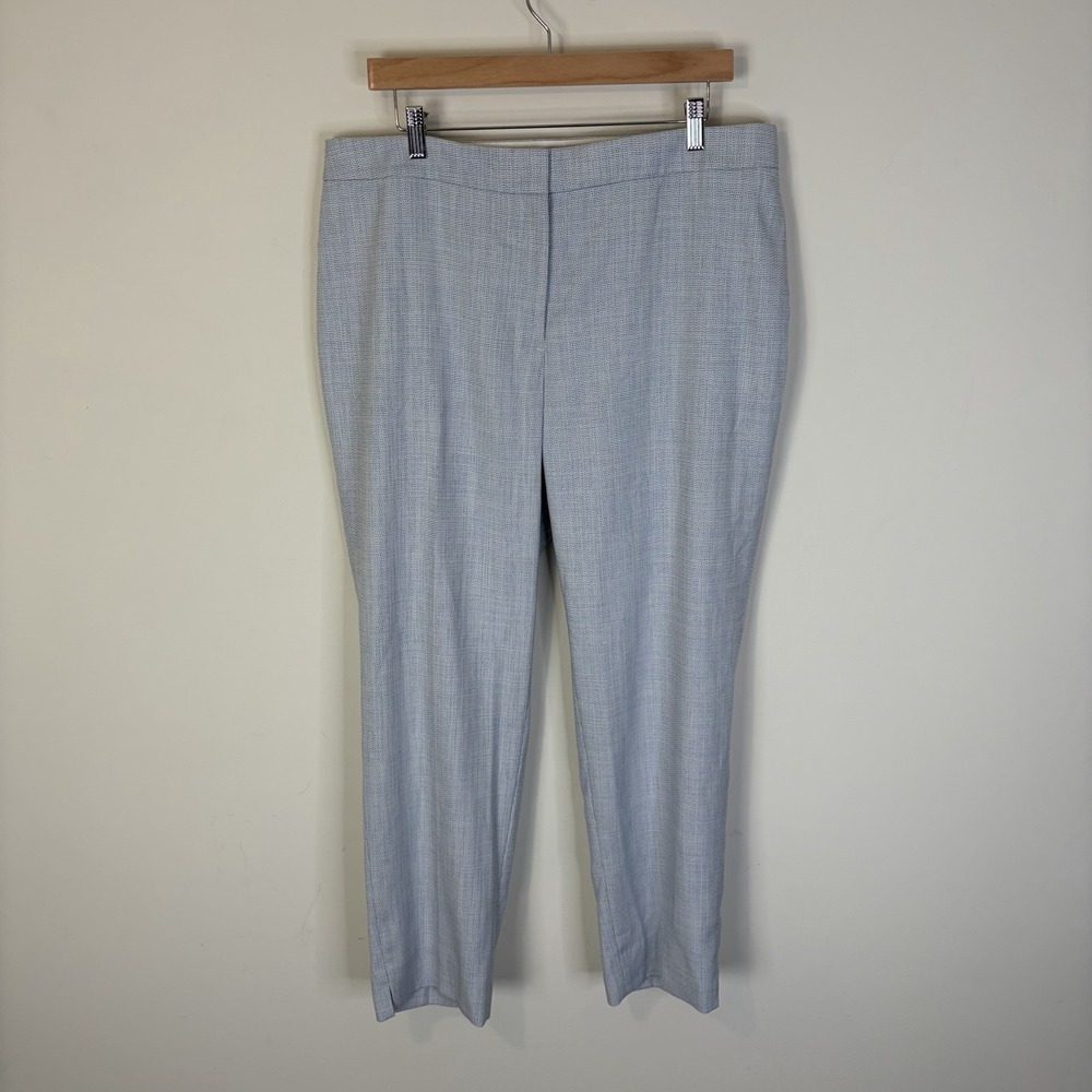Talbots Women's Straight Ankle Trouser Dress‎ Pants Light Blue White Size 16W